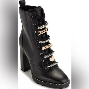 KARL LAGERFED Studded Heeled Bootie
